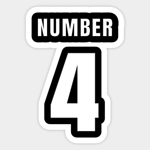 NUMBER 4 FRONT-PRINT Sticker by mn9